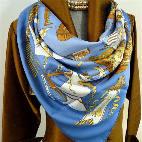 vintage hermes scarf blue edge|vintage hermes scarf price guide.